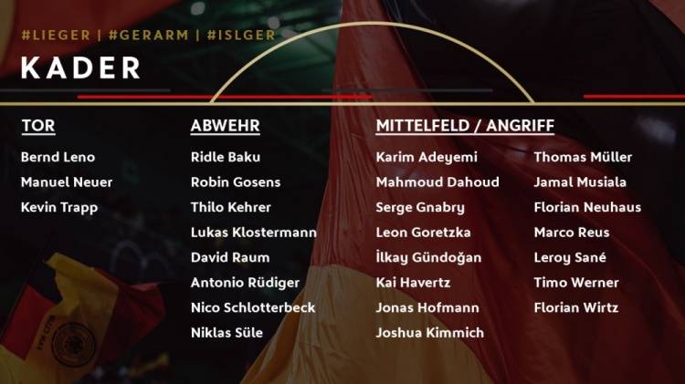 弗里克首份德国队大名单：萨内入选 穆勒维尔纳在列_哈弗茨
