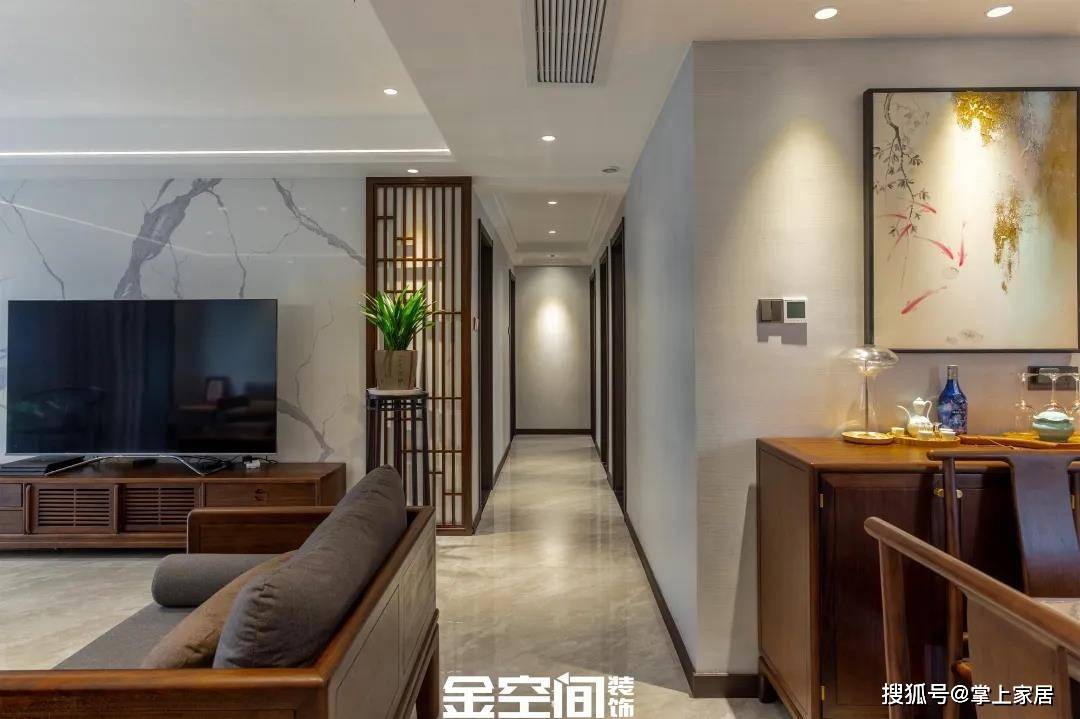 吊顶|151㎡新中式装修风格让你拥有“入则宁静，出则繁华”的生活