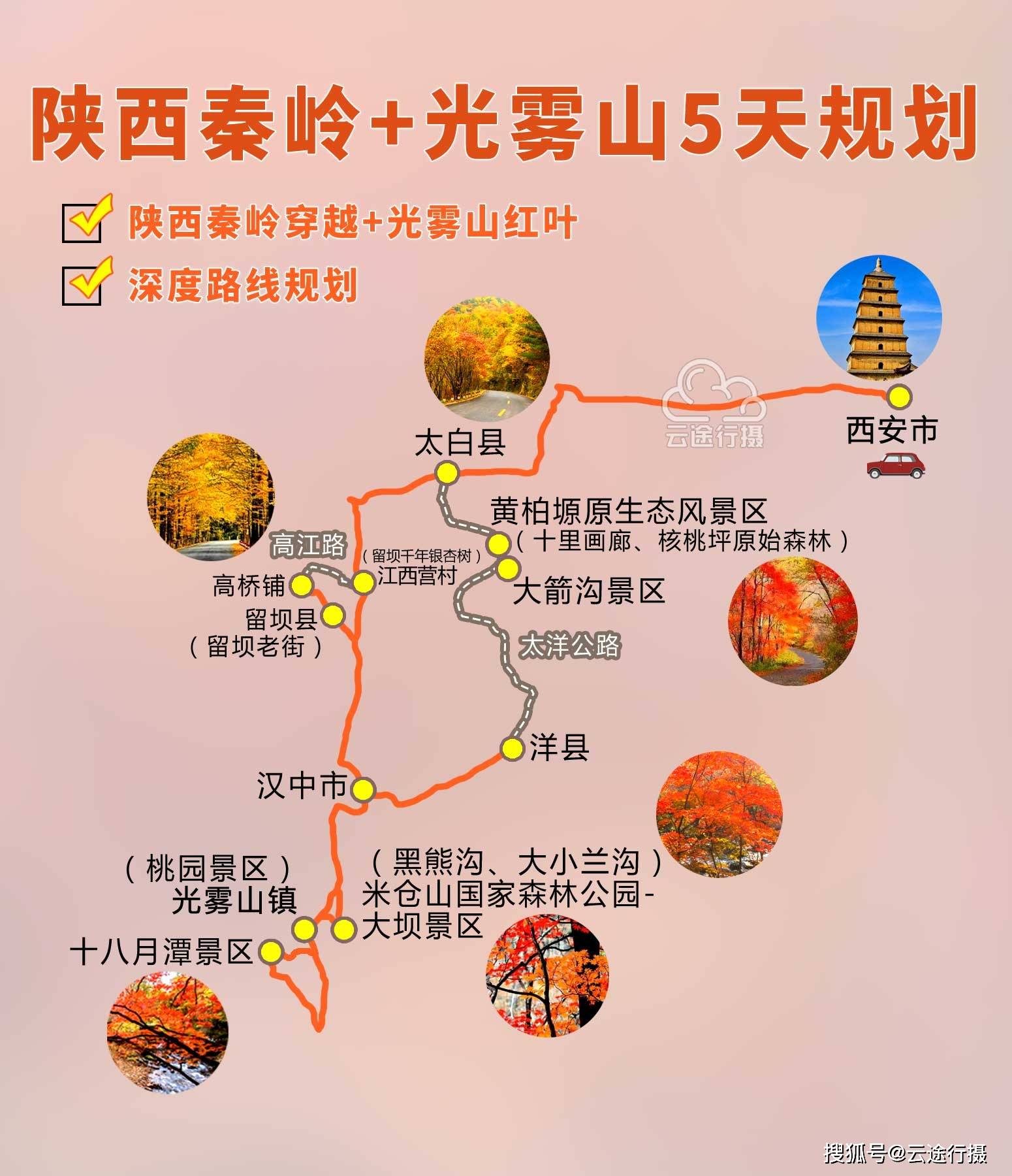 千年古银杏树,陕西秦岭穿越 光雾山红叶自驾游自由行深度线路规划