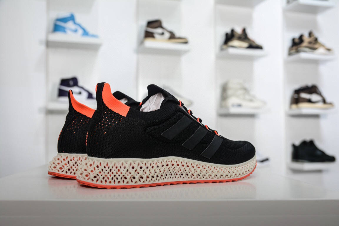 Solar|阿迪达斯 Adidas Alphaedge 4D FWD Black Solar Red 反光针织呼吸面运动跑鞋