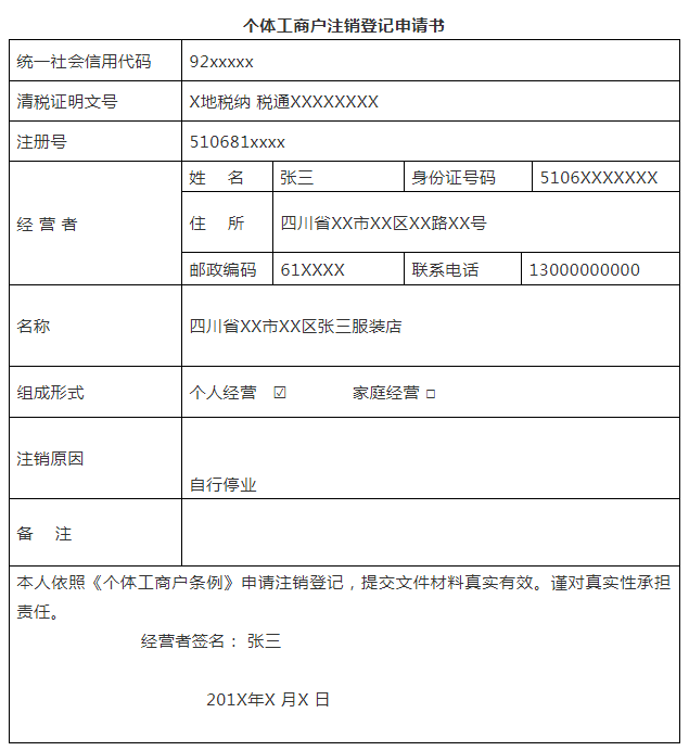 个体工商户营业执照如何注销