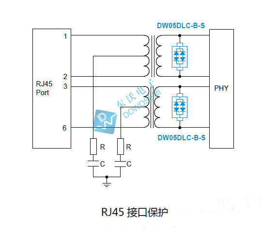 以太网rj45接口保护方案图