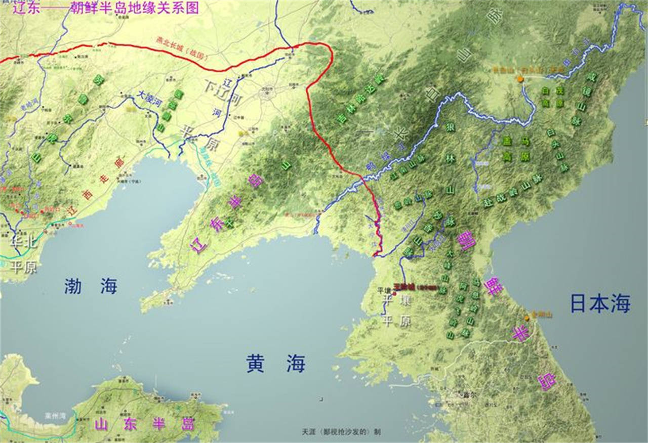 朝鲜河流山脉地图图片