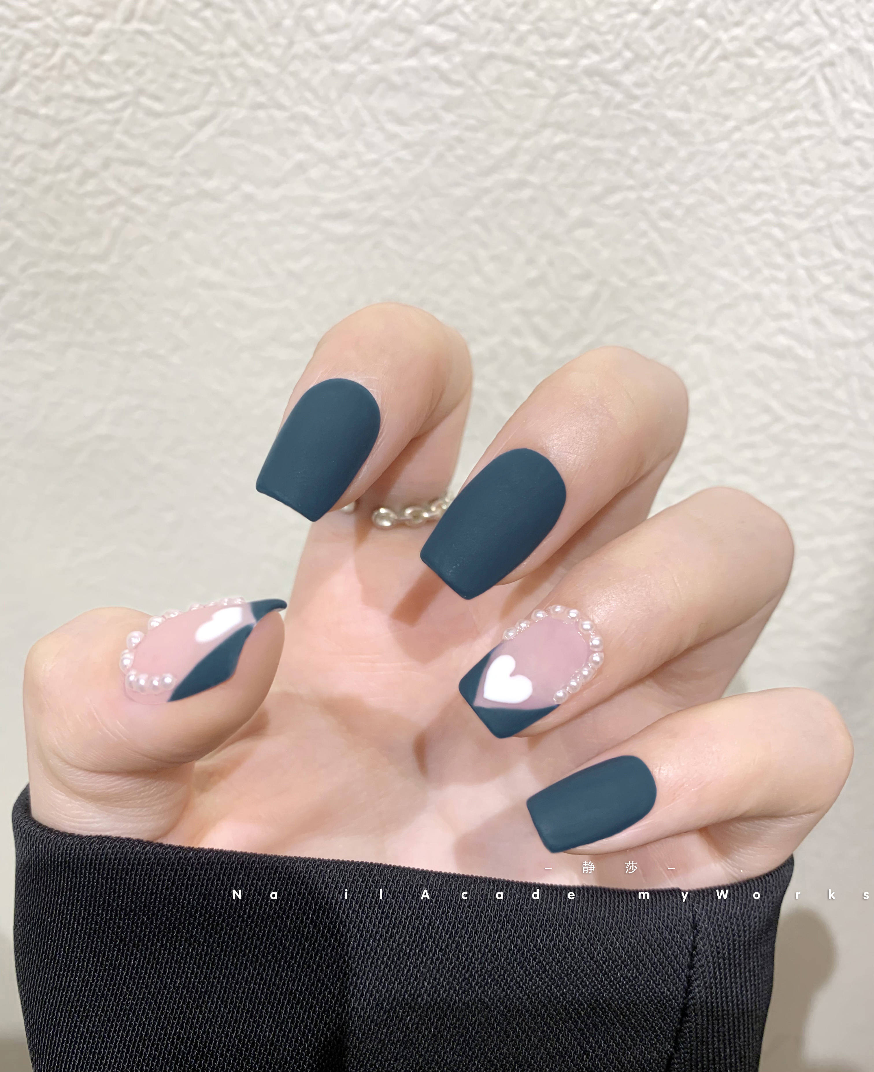 高级孔雀蓝美甲 静莎职业学校 美甲美睫培训学院作品