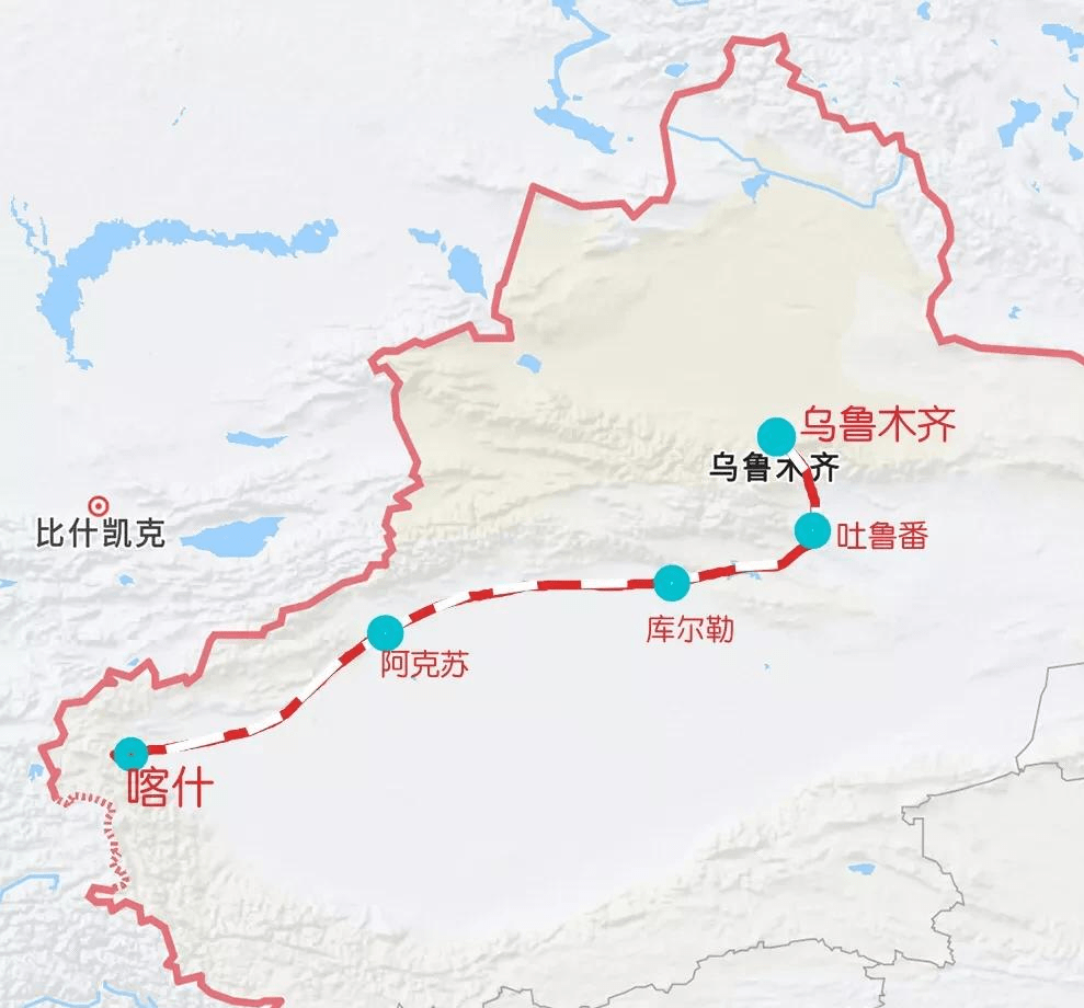 新疆疆内火车路线图图片