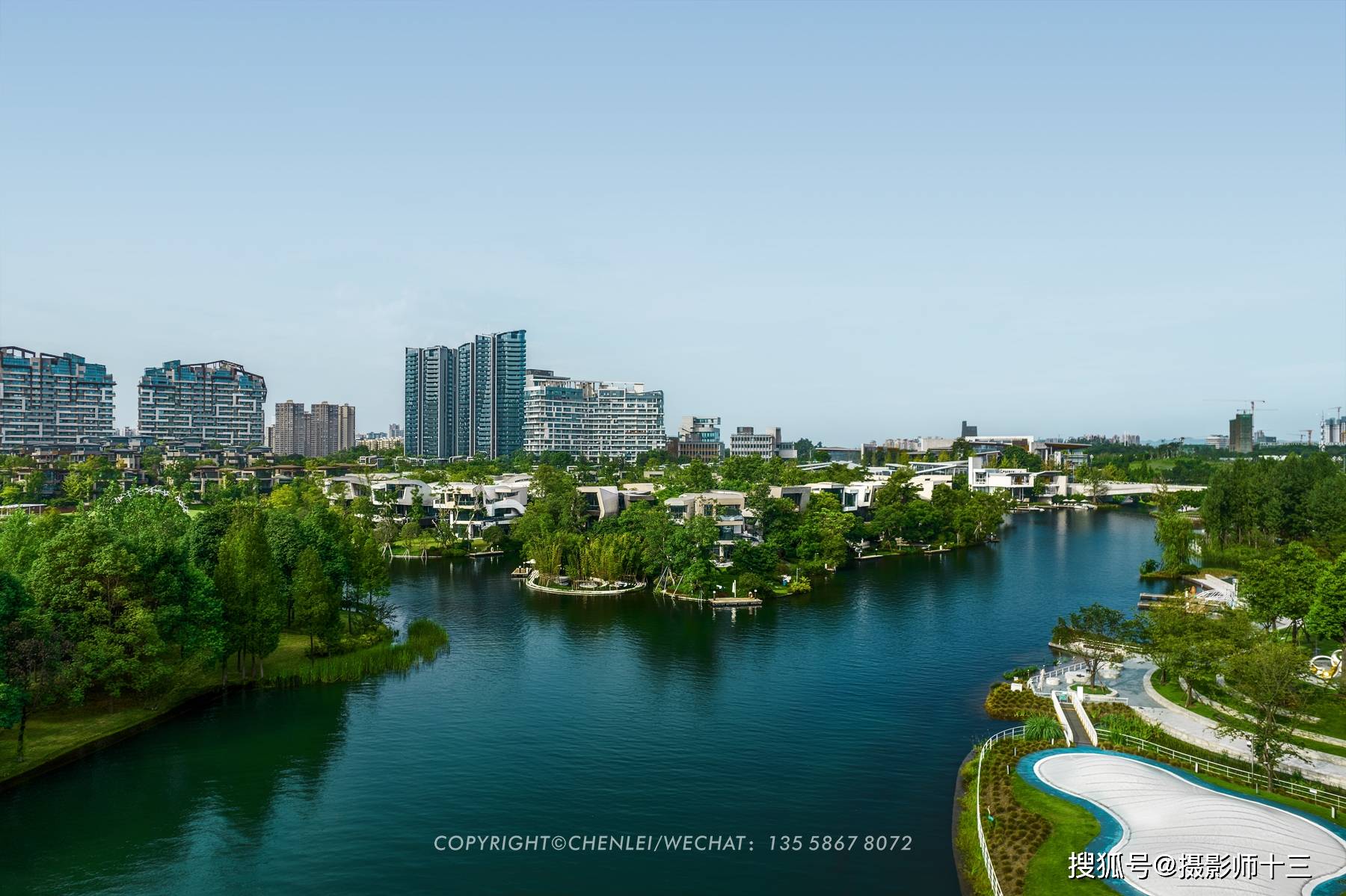 成都建筑景观摄影之麓湖景观航拍