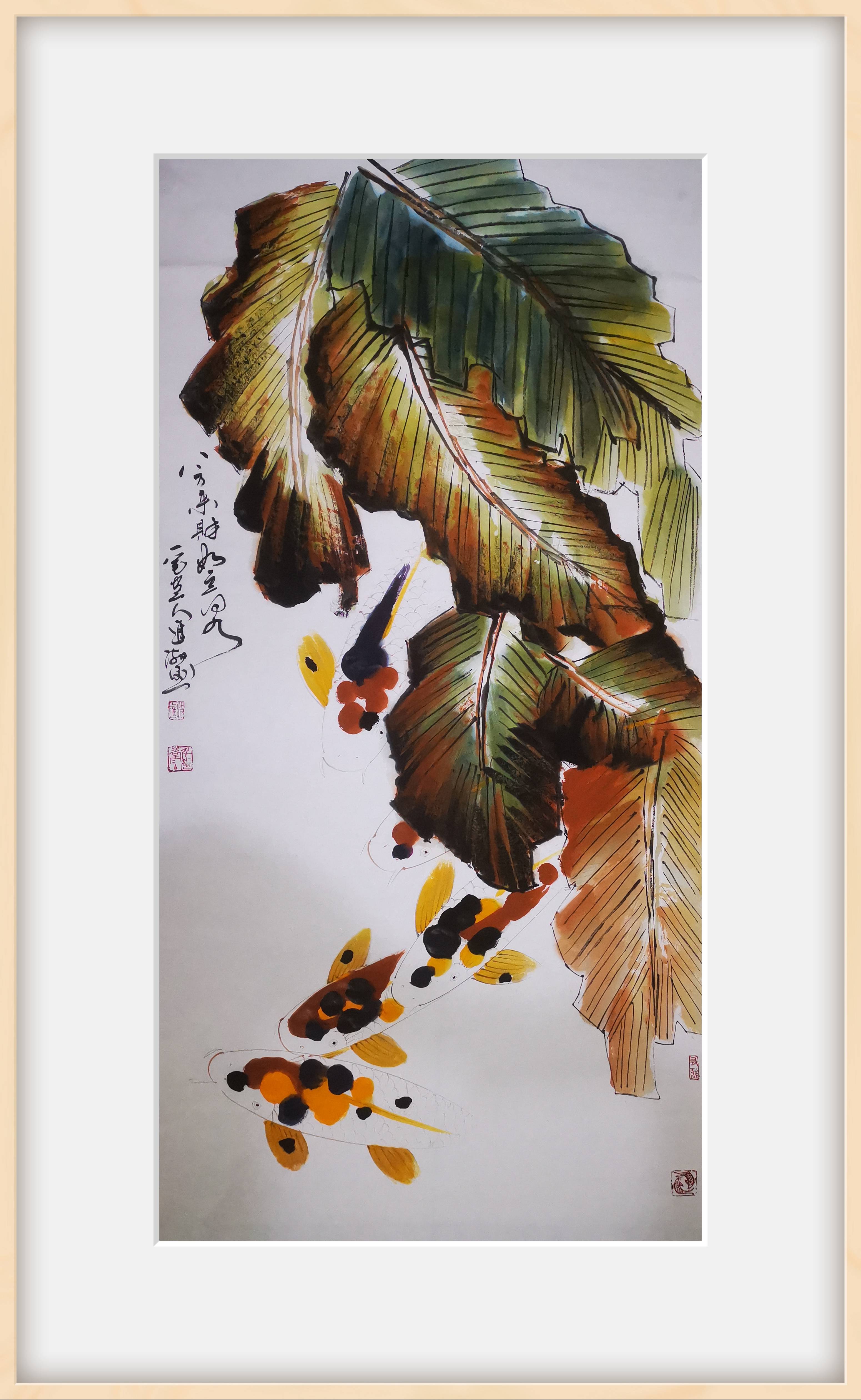 李进潮画家中原一笔画鱼人_国画院_作品_中国