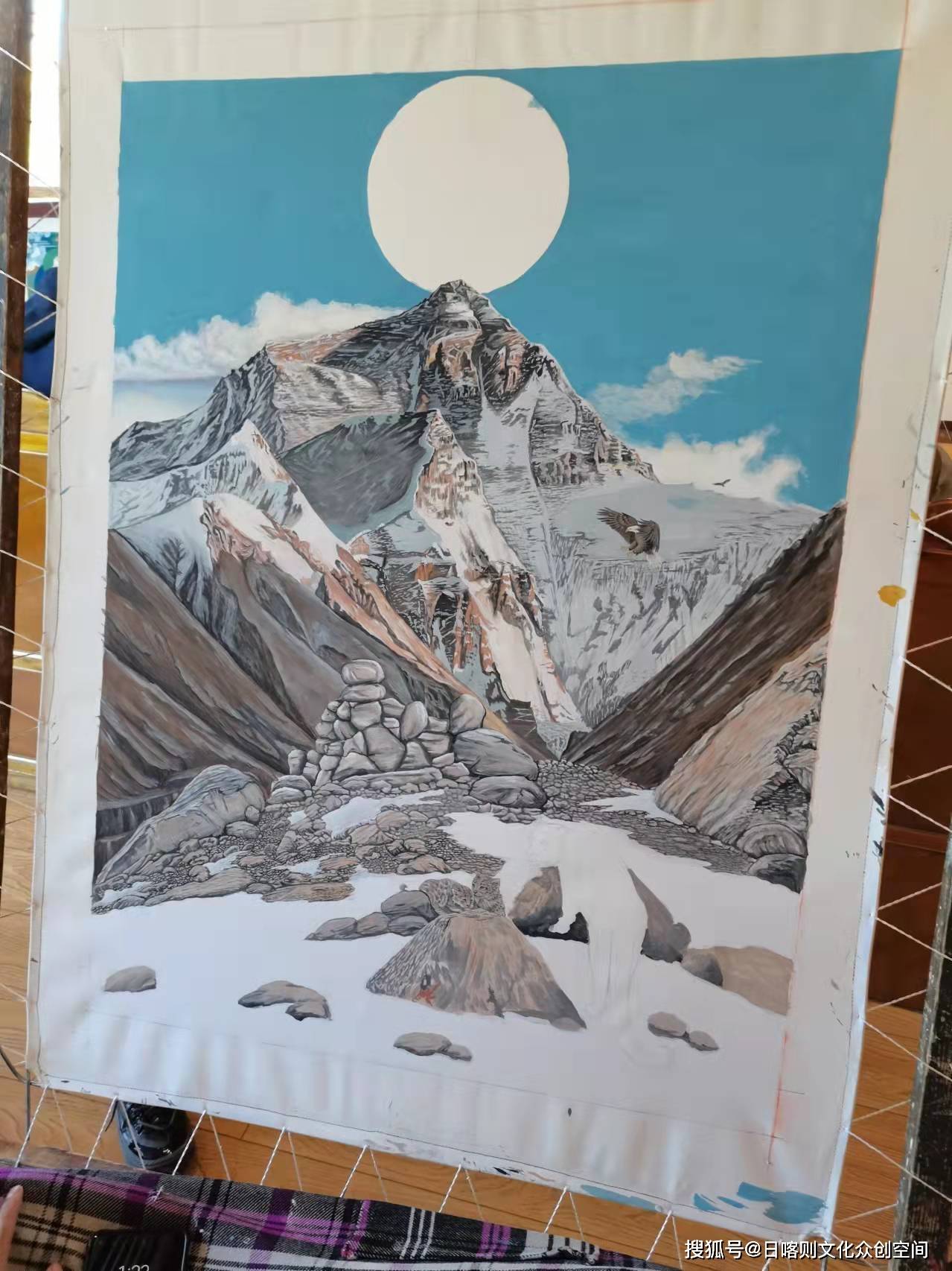 珠穆朗玛峰绘画作品图片