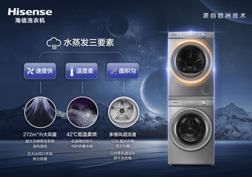 《蒸发“三要素”：海信大风量热泵干衣机，以专业技术定义新烘护》