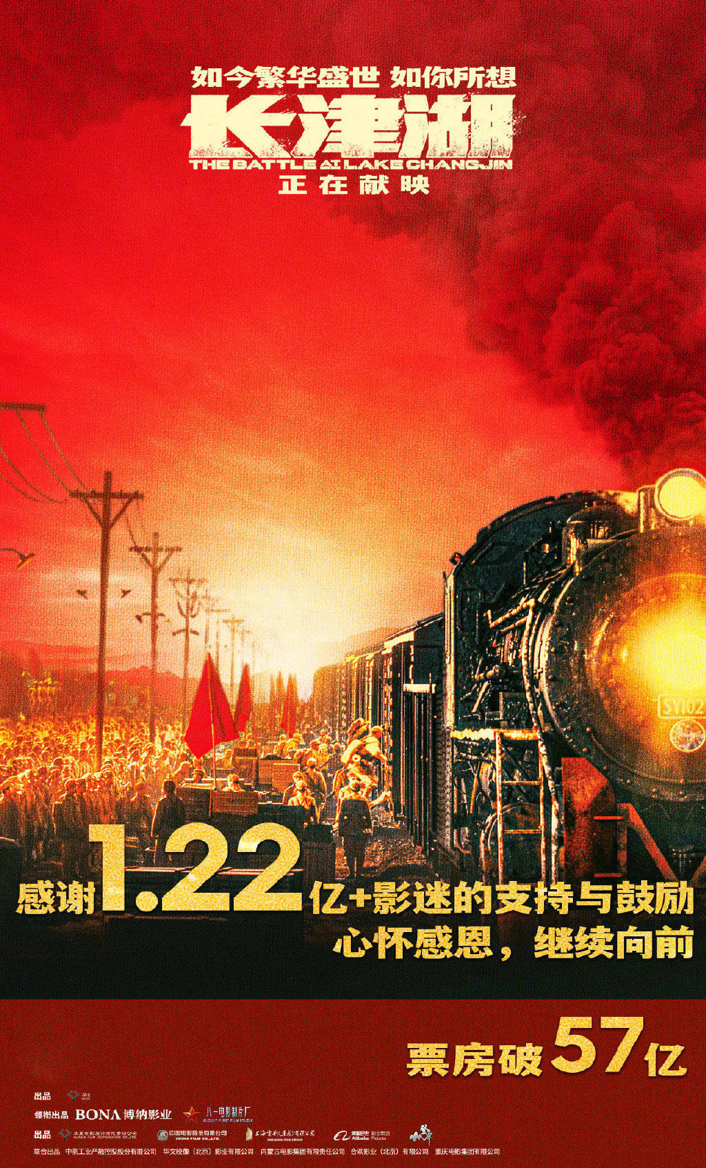 娱乐|再攀高峰！《长津湖》票房突破57亿大关 将继续延期上映至12月30日