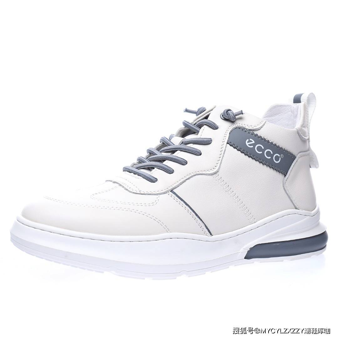 皮革 ECCO爱步Men's Classic Lisbon Lace Mid里斯本中帮免系带运动轻量老爹风便鞋