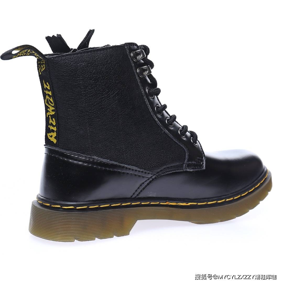 图标 马汀博士Dr. Martens Jadon Boots Zip1465 马丁靴硬皮黑侧拉链 J048235-06