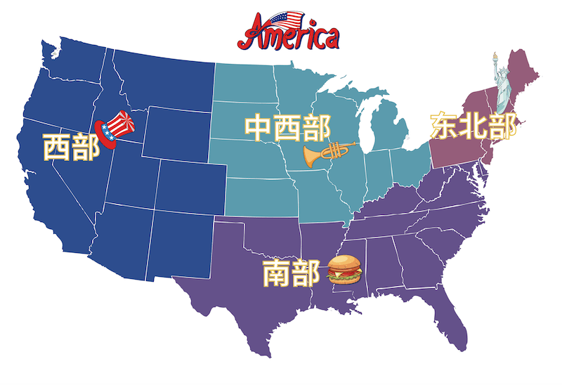美国四大区域图片