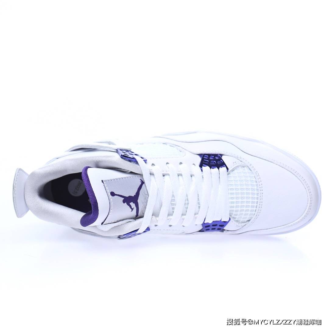 代中 耐克Nike Air Jordan 4 Retro&quot;Purple Metallic&quot;AJ4代中帮白电镀紫