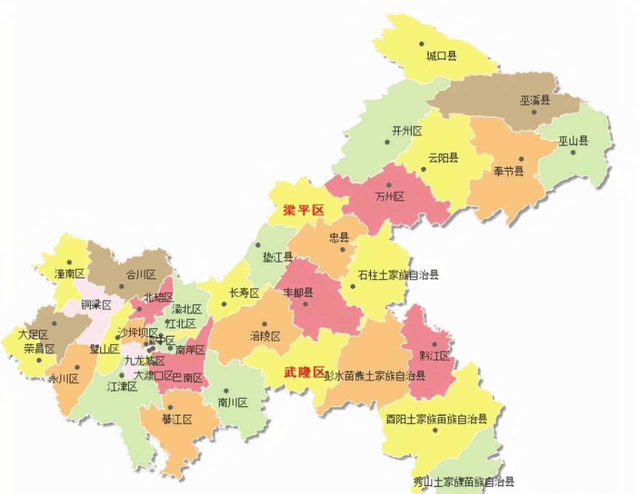 重庆市各区地图 放大图片