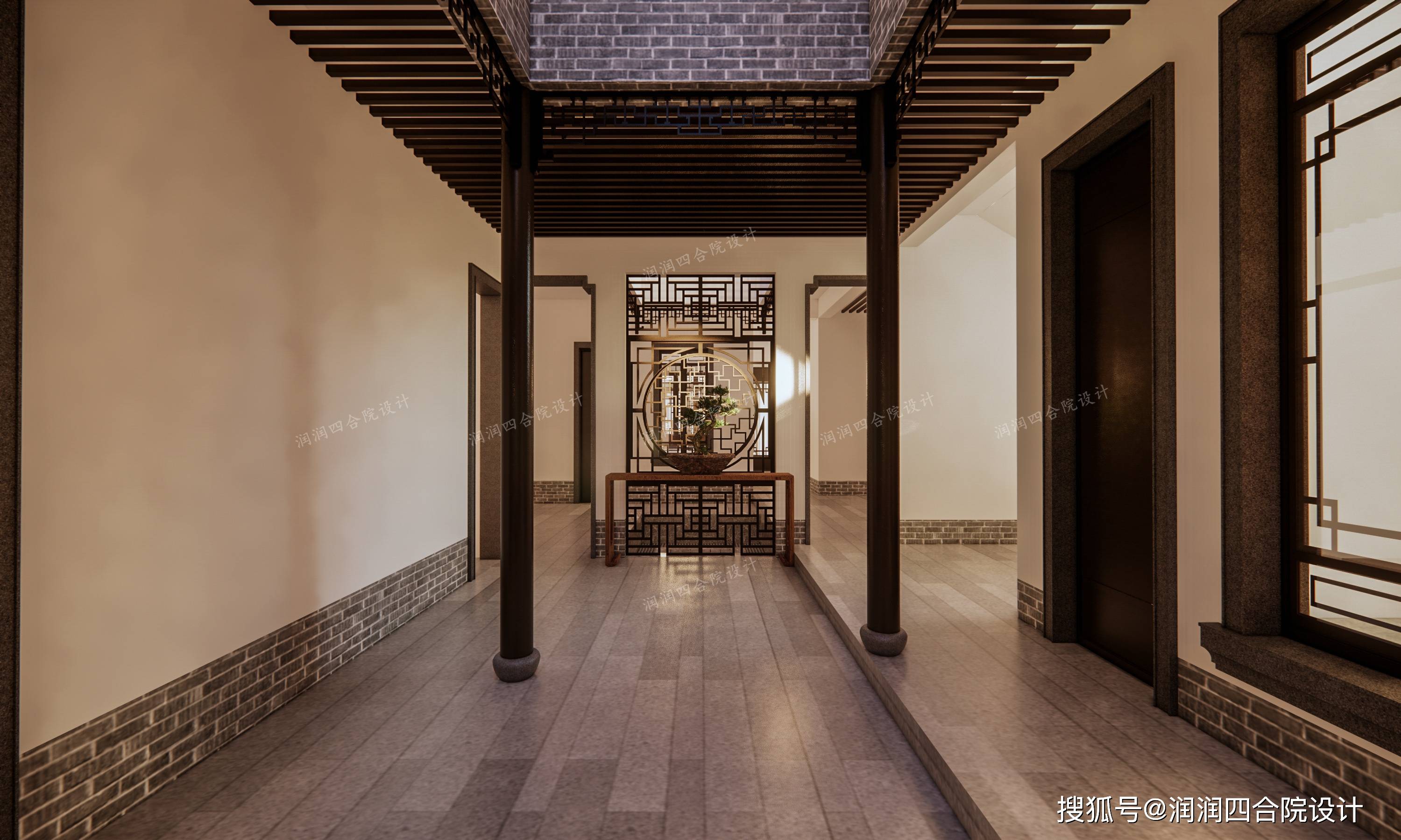 广东客家人的家族传承四合院大宅上下厅三个天井3616润润四合院设计