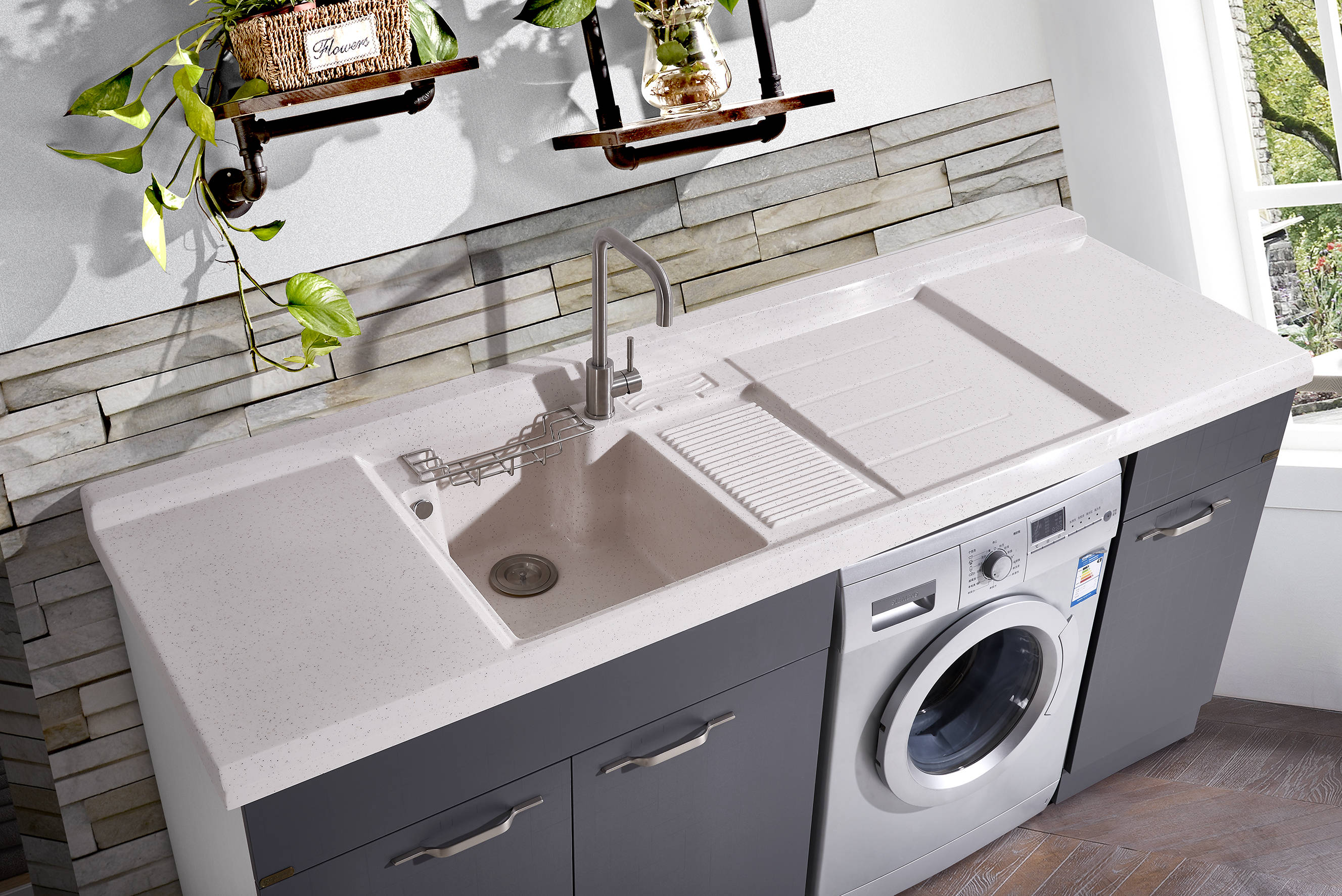 洗依世家 | 阳台洗衣柜细节图!_依世家_衣柜_阳台