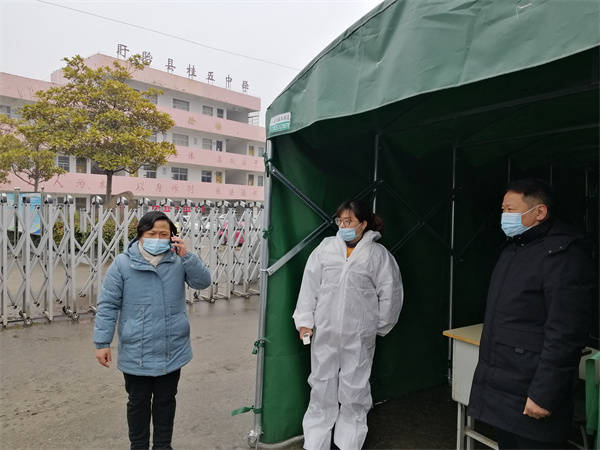 疫情防控常态化教师演练保健康盱眙县桂五中学开展开学前的疫情防控