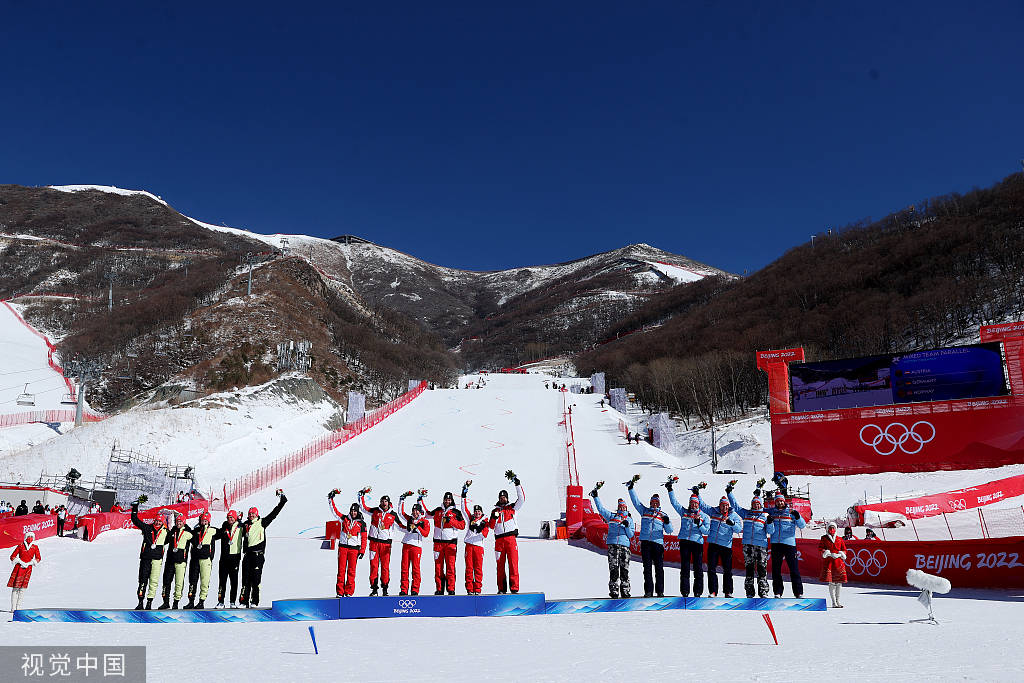 組圖冬奧會高山滑雪團體賽奧地利隊奪金