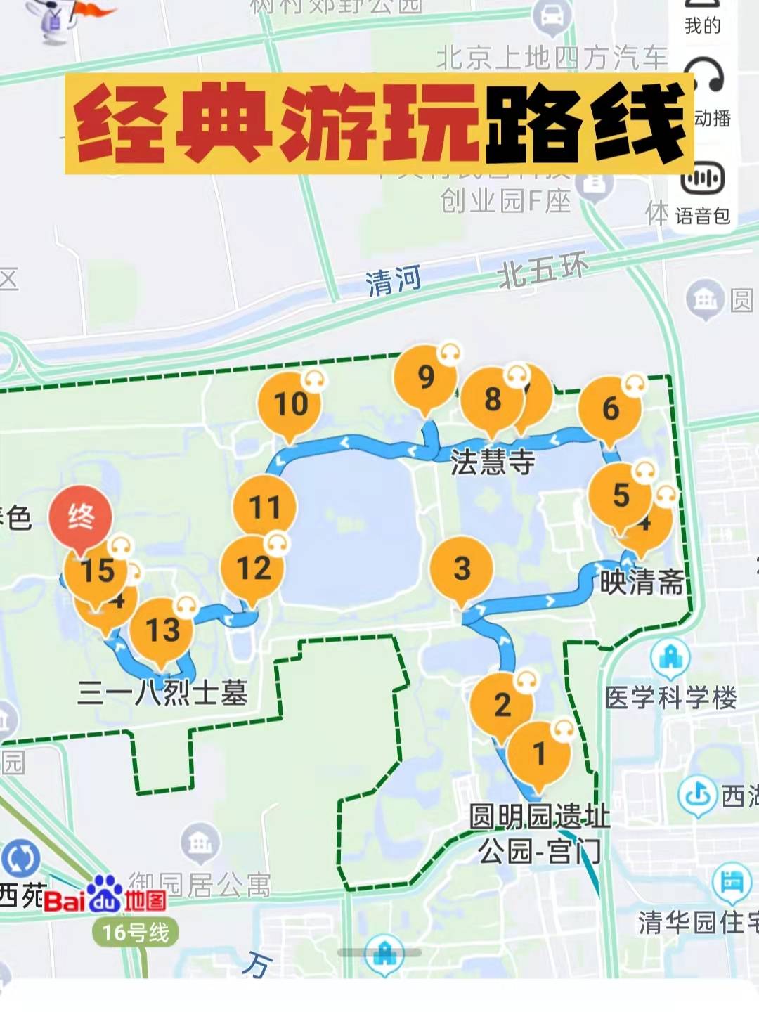 圆明园旅游线路图片