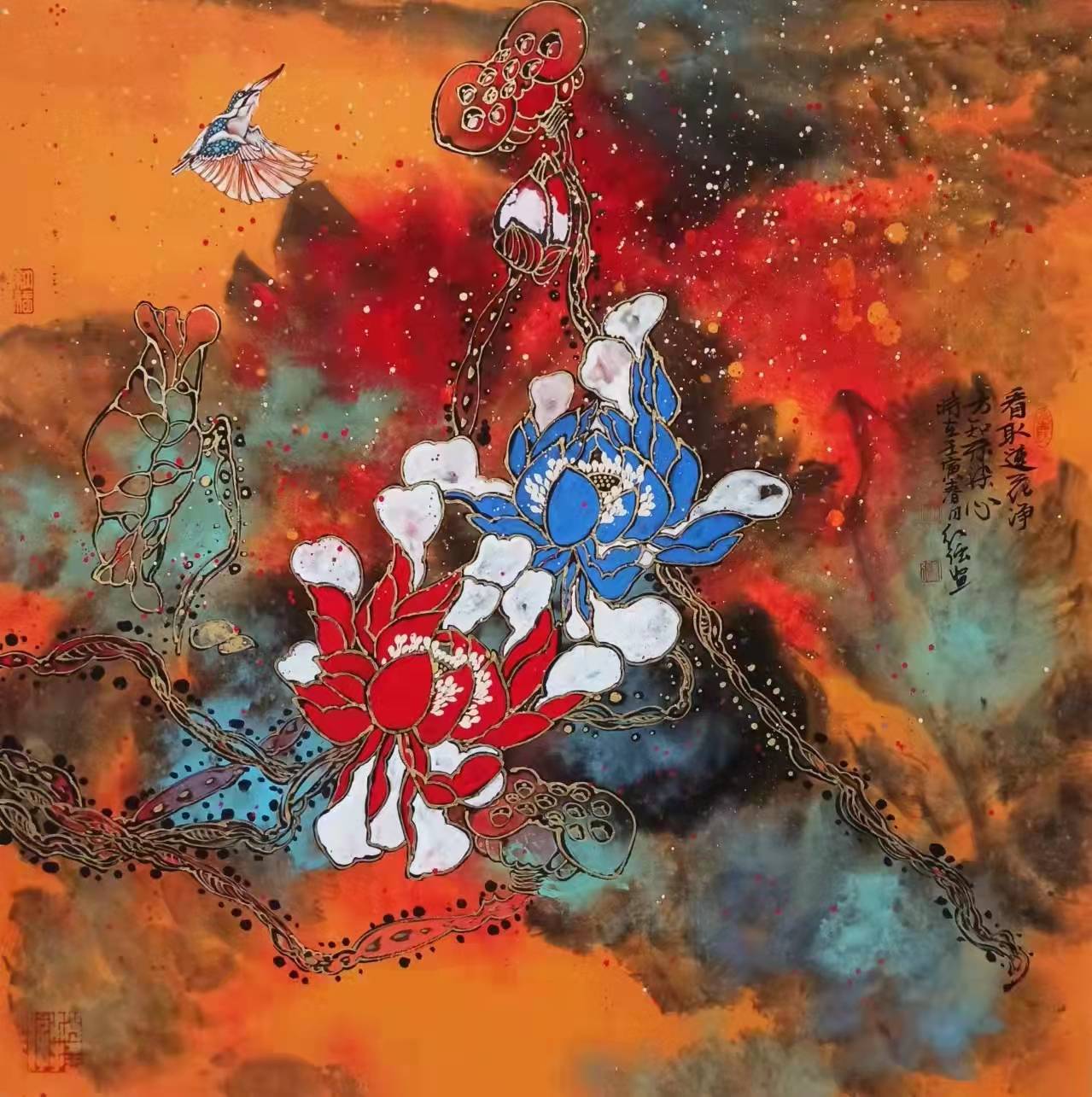 【作品欣赏】岳红强先生以泼墨泼彩画风为主,以墨表