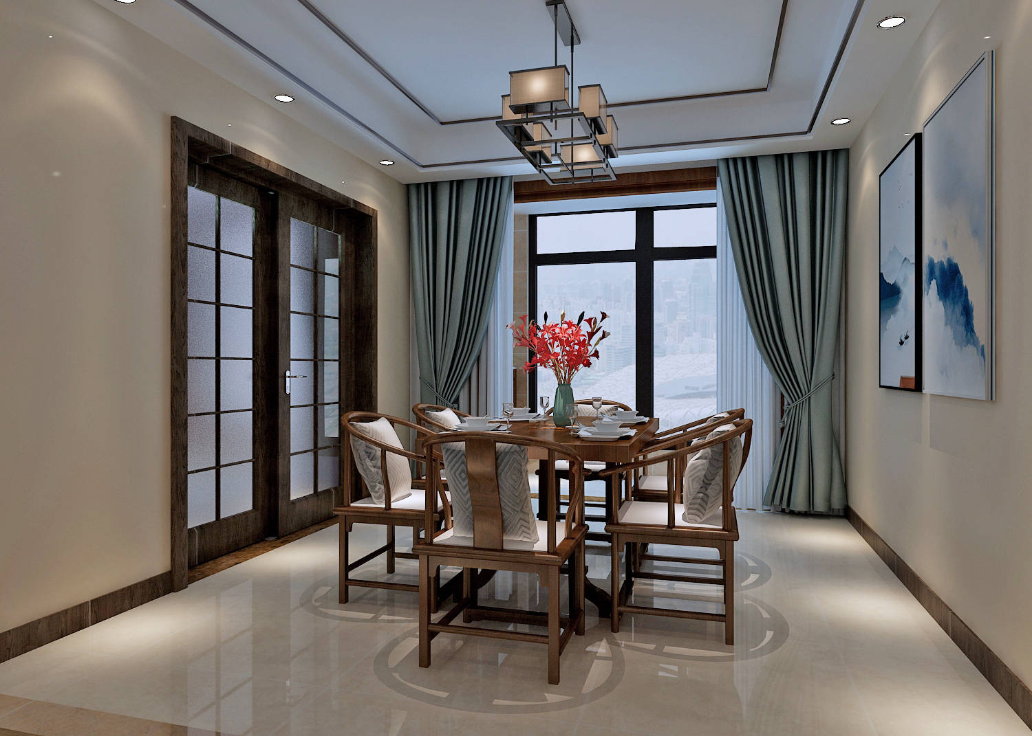 华新山水居130平中式风格—设计师马文文_新山_风格_马文文