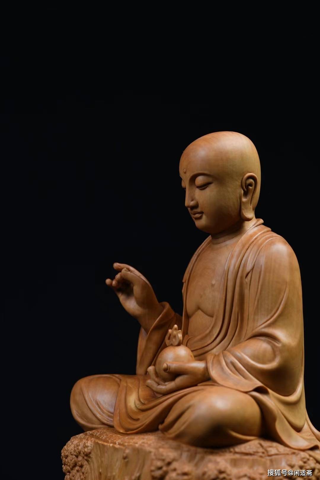 安忍不动黄杨木雕地藏王菩萨