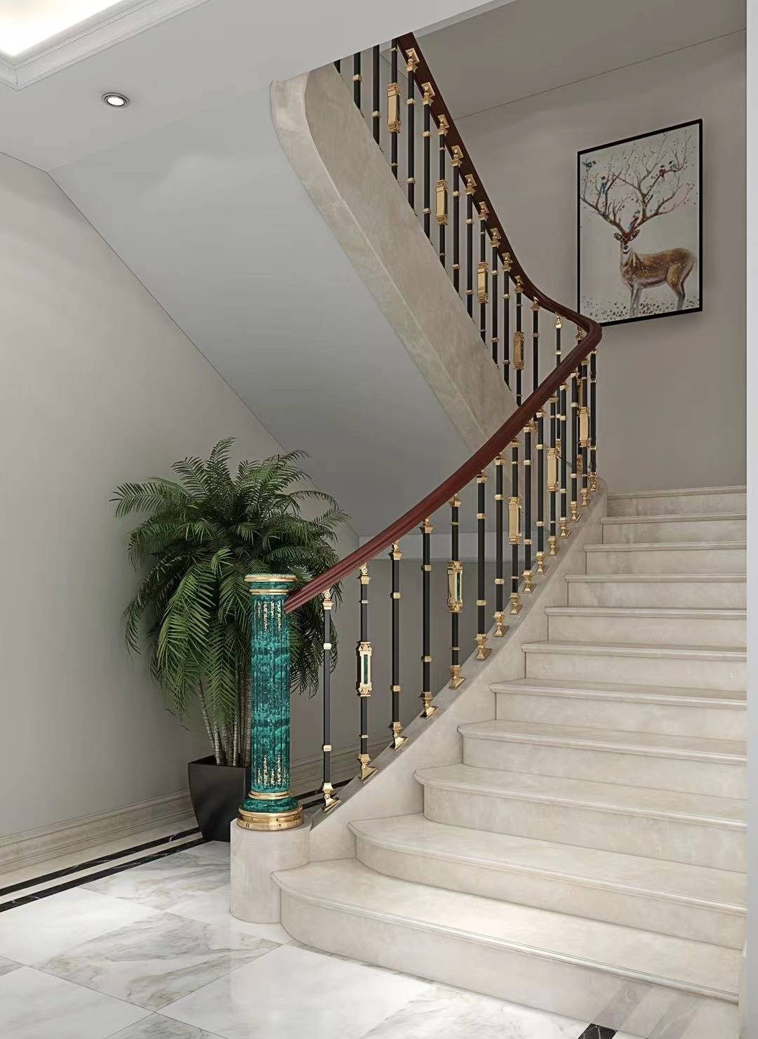 说说美式轻奢楼梯栏杆的兴趣