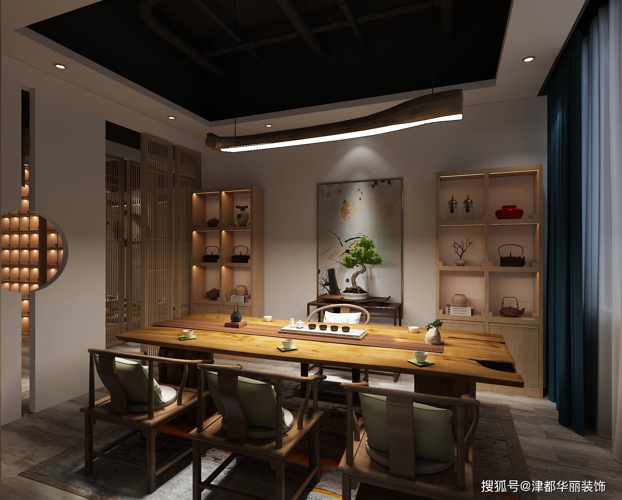 银川装修公司|津都华丽|银川回茗堂茶楼装修设计方案鉴赏_空间_文化