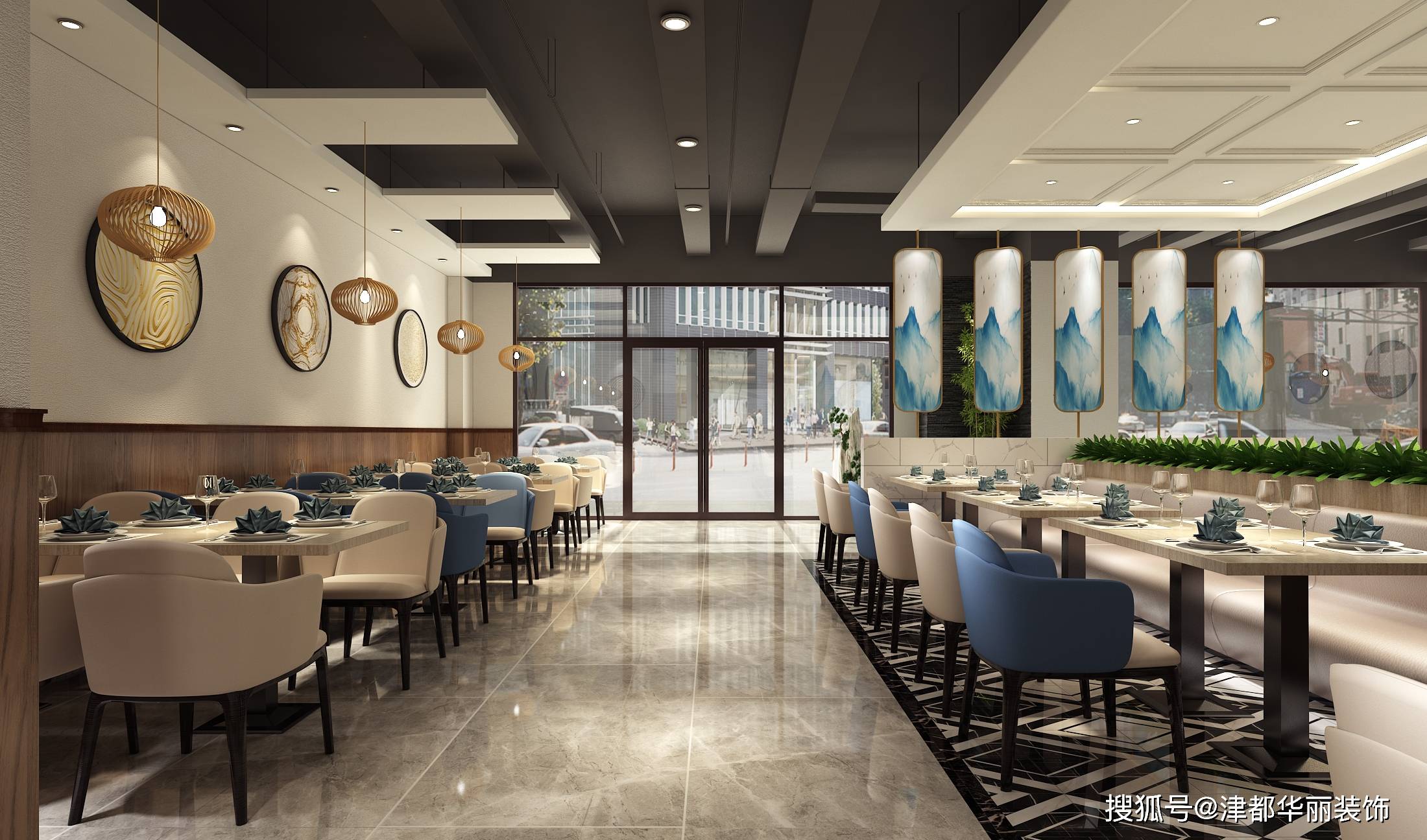 银川装修公司津都华丽银川伊里香拉面馆装修设计方案鉴赏