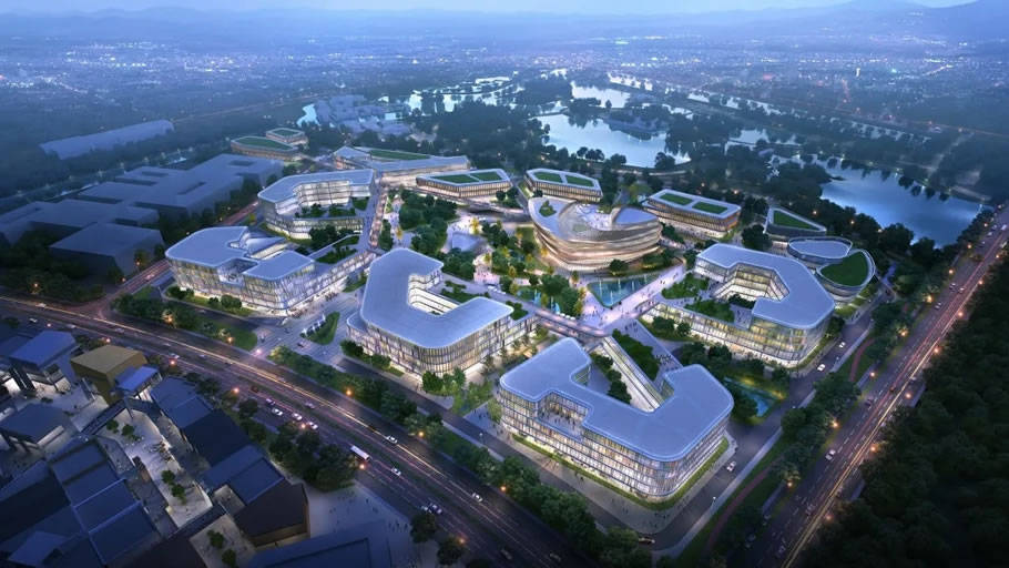 立体城市生态绿洲雪浪小镇未来中心设计创意分享