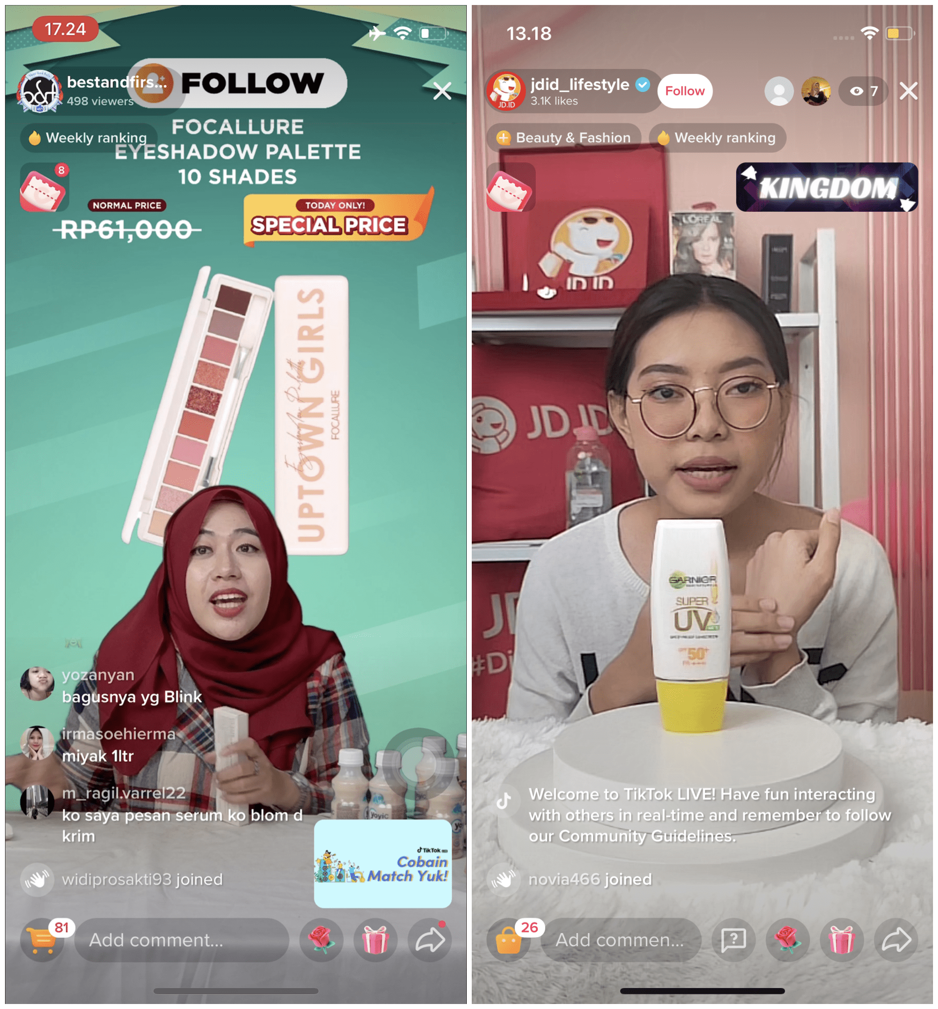 因此主播最好全身出镜,运营人员在直播间用贴片标明主播的身高,体重等