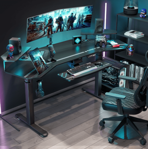 颜值高性能强的电竞桌,完成这一步以后,后面的一系列设备购买将不再是