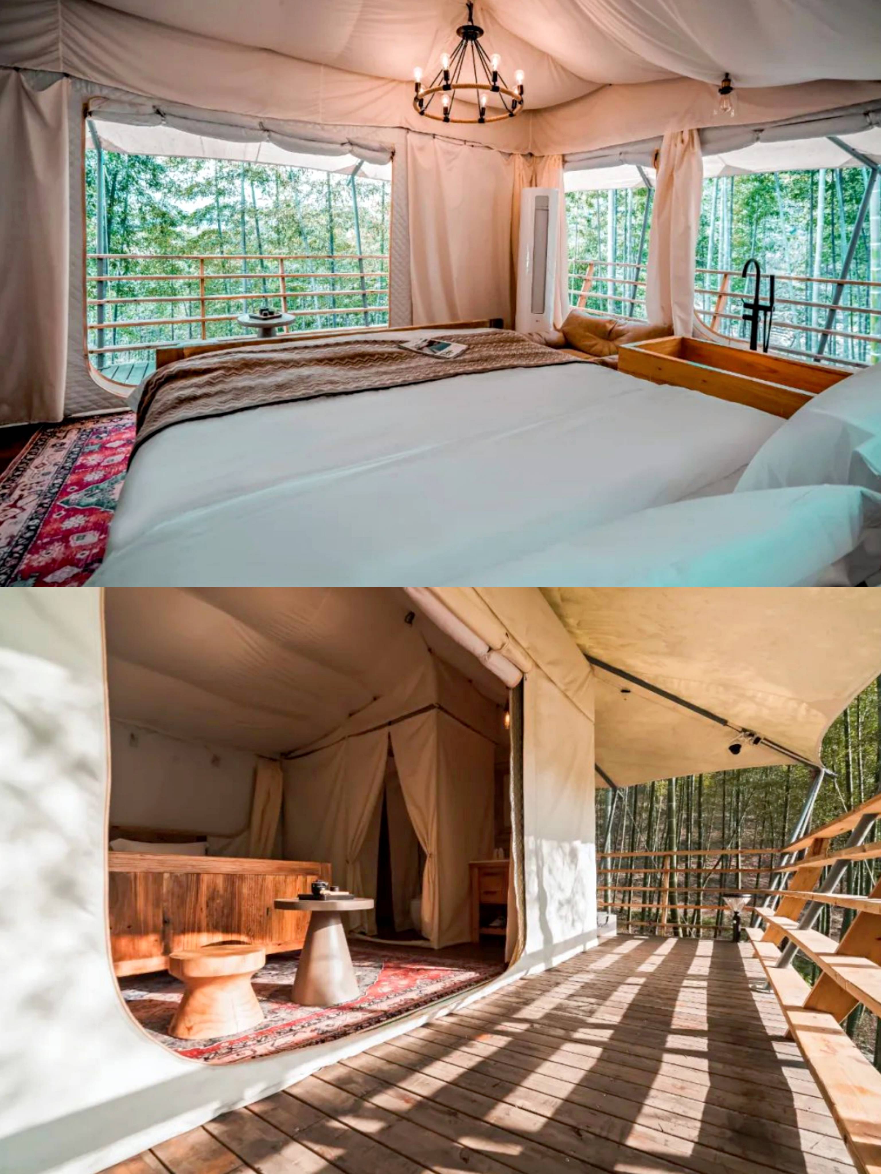 江浙沪周边游|藏在莫干山竹林里的纯白色乌托邦~_帐篷_小屋_温泉