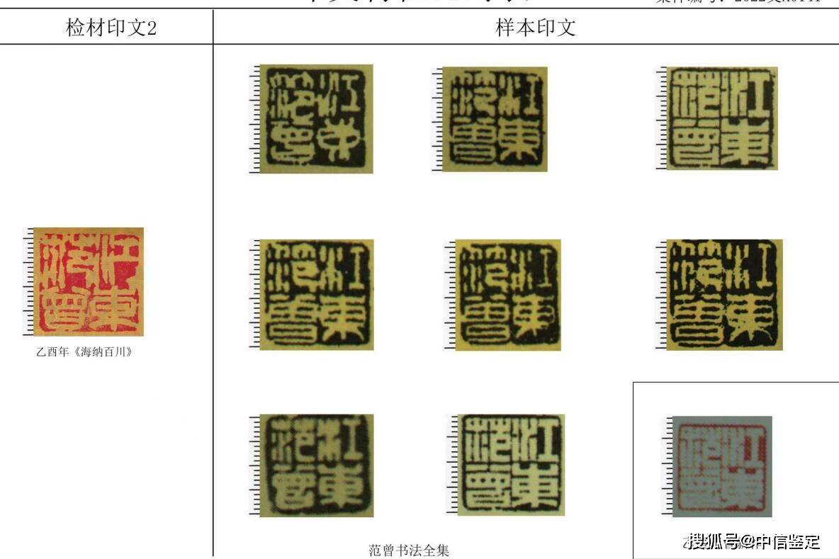 署名範曾書法作品海納百川在四川中信司法鑑定中心完成司法鑑定工作