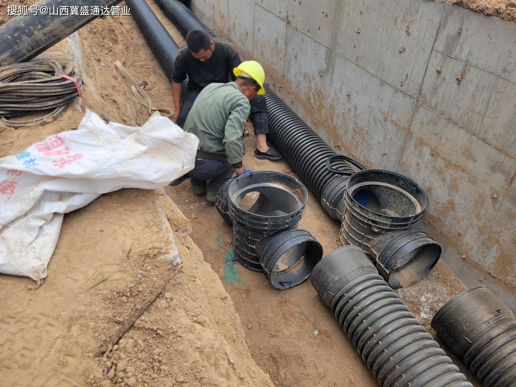 原創山西冀盛通達太原最新波紋管工地現場實拍太原的波紋管施工進度如