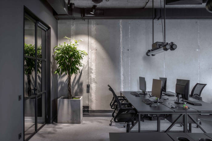 工业风办公室装修工业领域材料与经典灰黑搭配碰撞