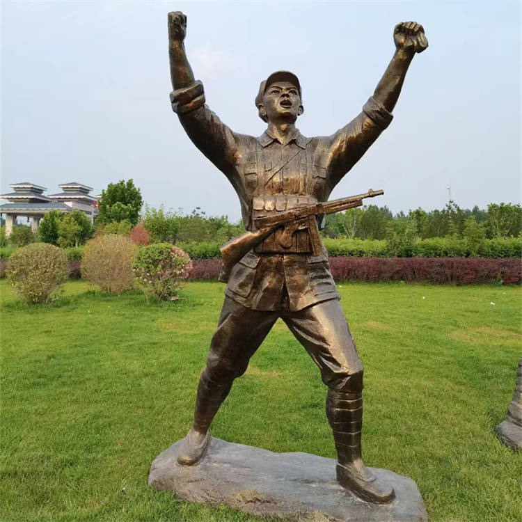 胜利会师雕塑定制玻璃钢红军人物