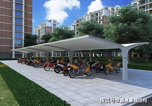 膜結構電動車停車棚面積的計算方式_裁剪_展開_進行