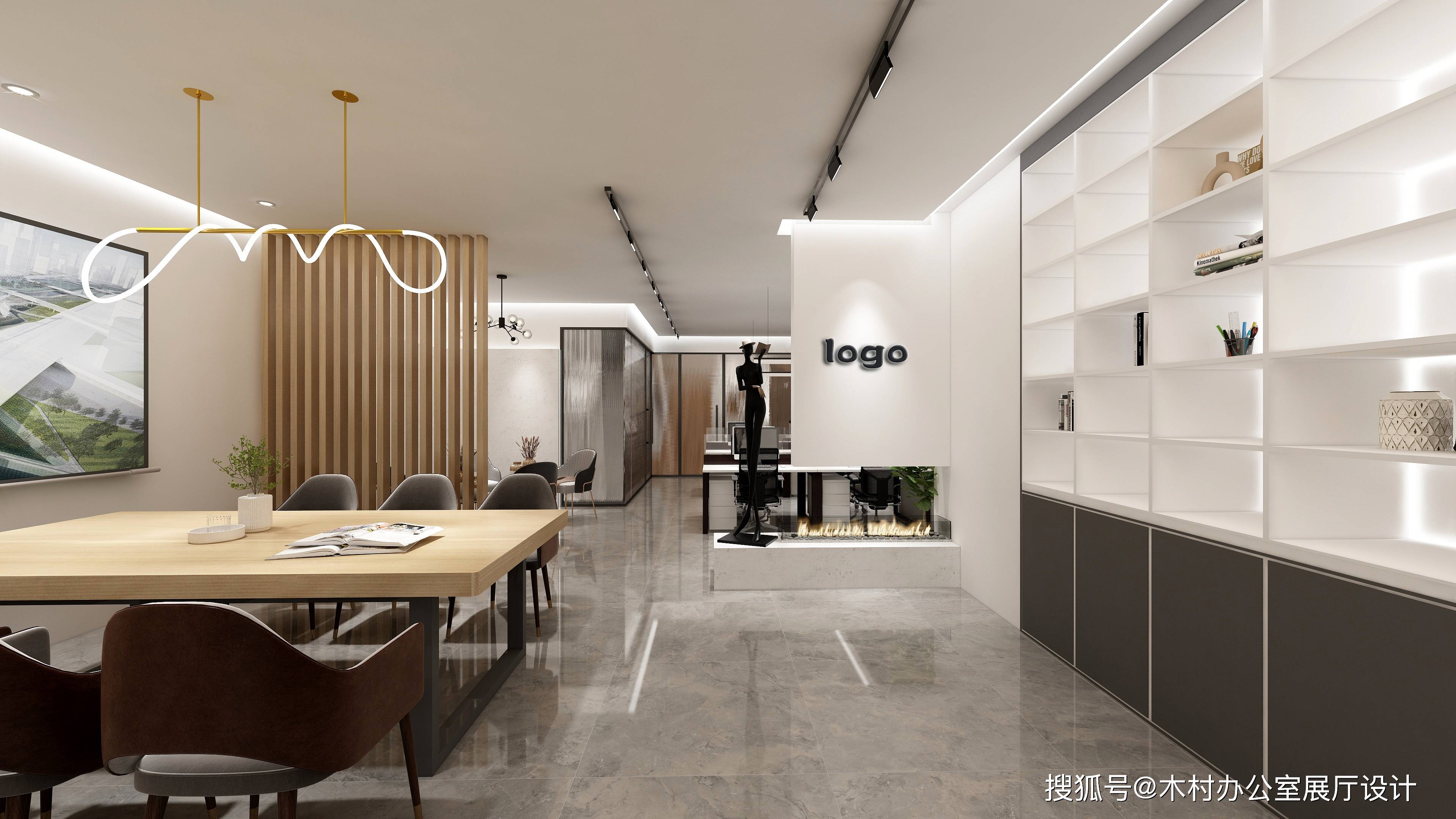 现代原木轻奢办公室设计_直播间_购物_展厅