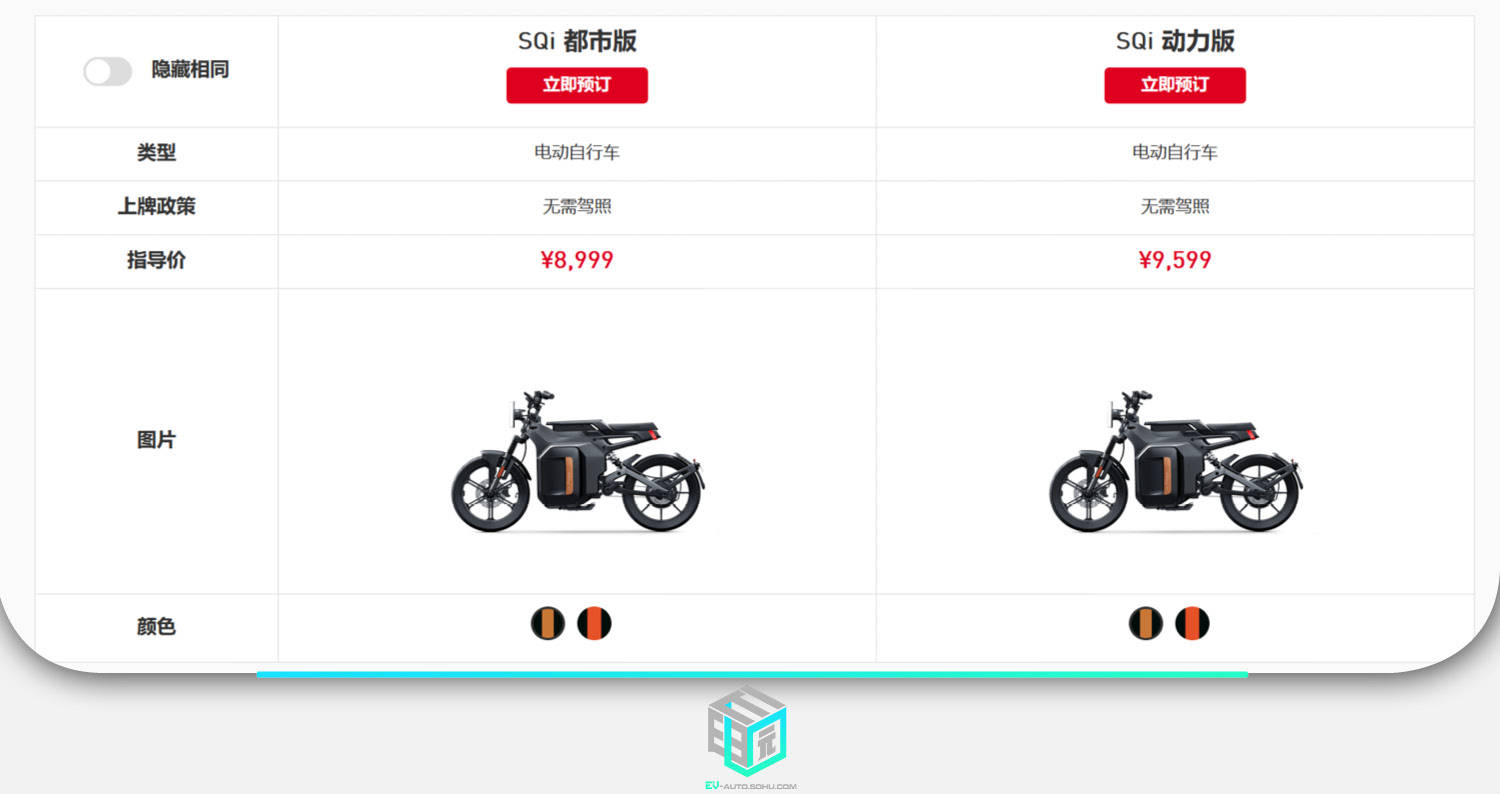 單價5299元起 馬刺電動車SQi/UQi+正式宣布正式發布