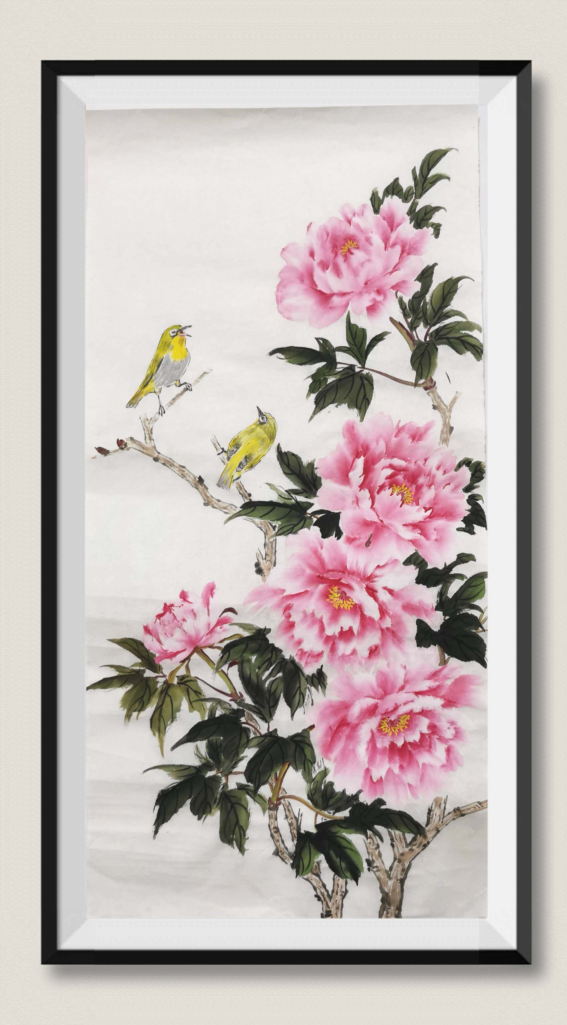 国画牡丹-小写意花鸟画-搜狐大视野-搜狐新闻