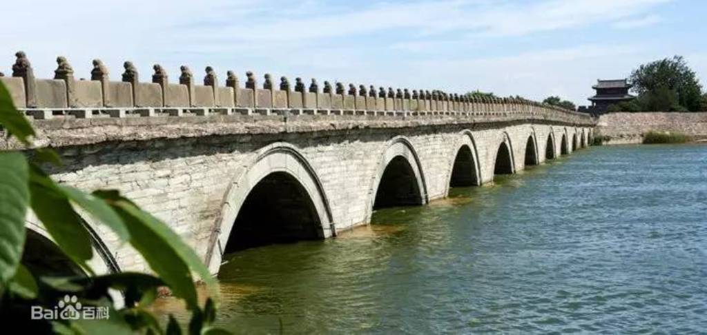 在文津街东头,原名金海桥,御河桥,横跨北海