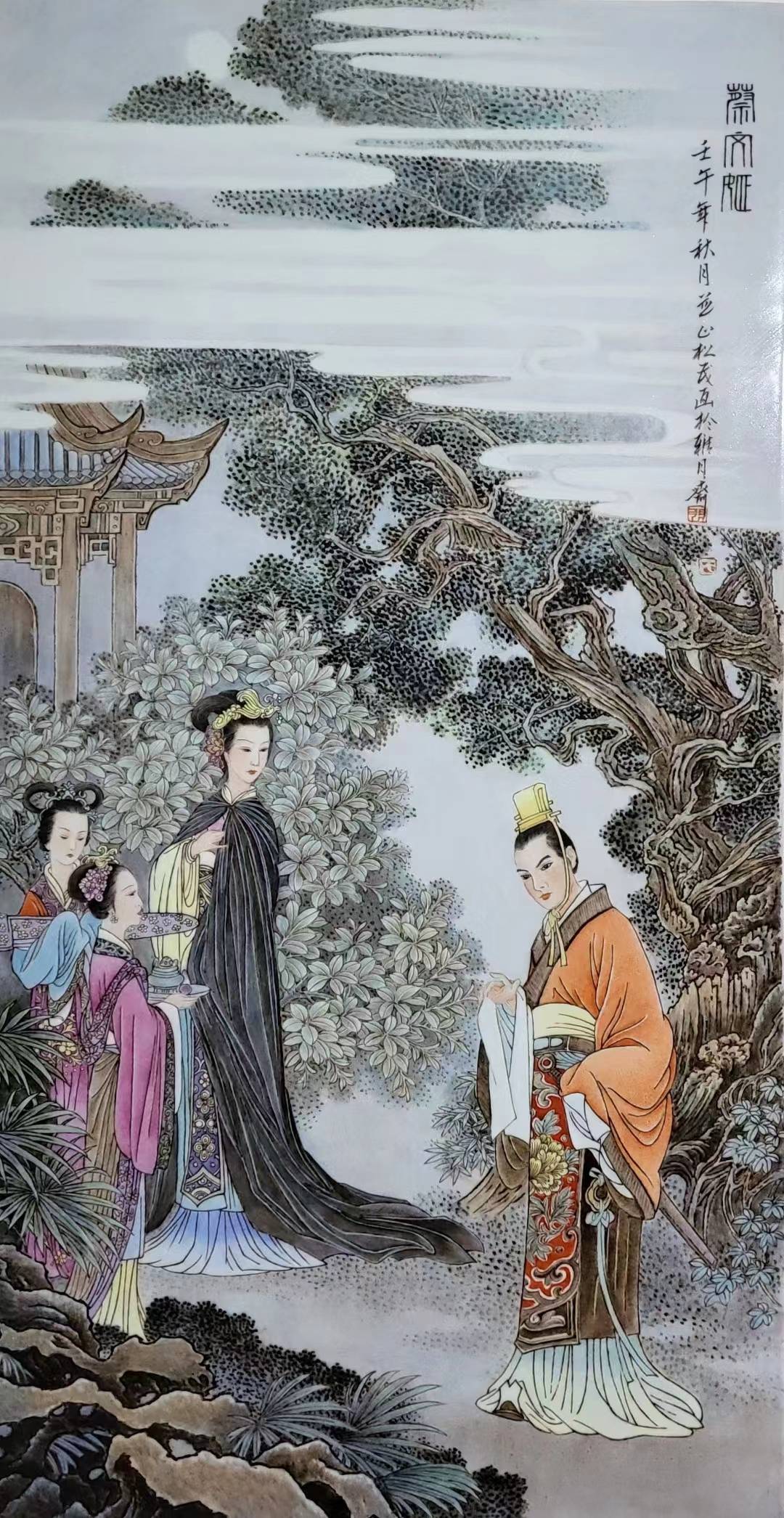 张松茂人物瓷板画大师亲笔孤品瓷板画_陶瓷_政府_江西