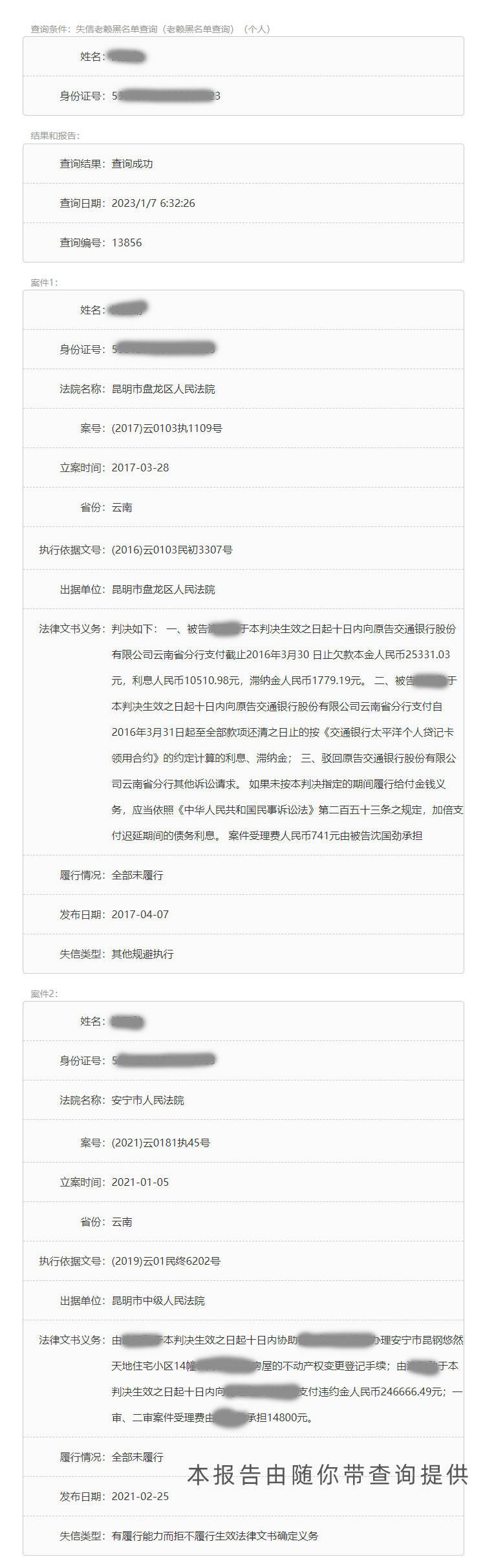 当前失信和历史失信（当前失信记录和历史失信记录的区别） 第3张