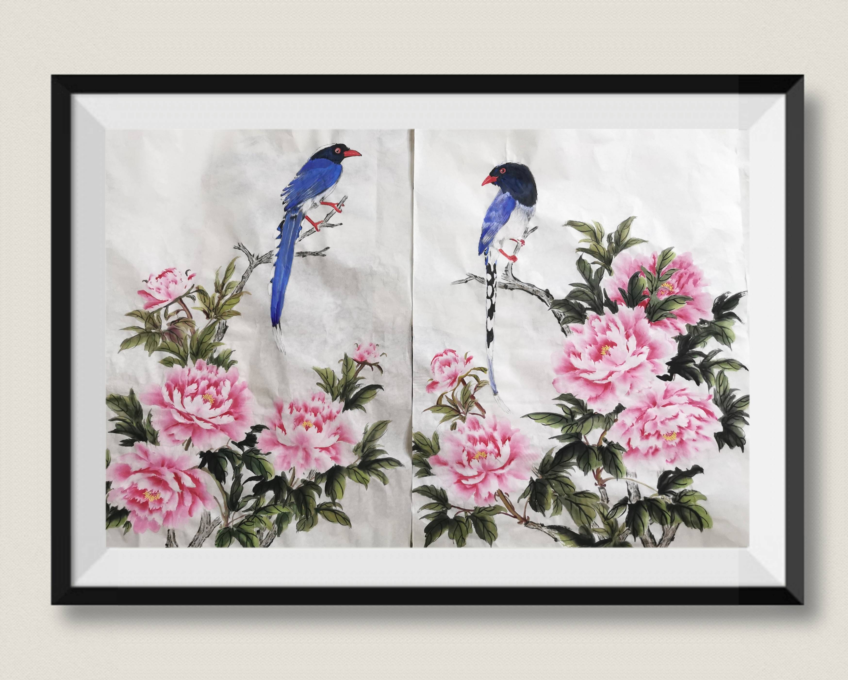 国画牡丹-小写意花鸟画-搜狐大视野-搜狐新闻