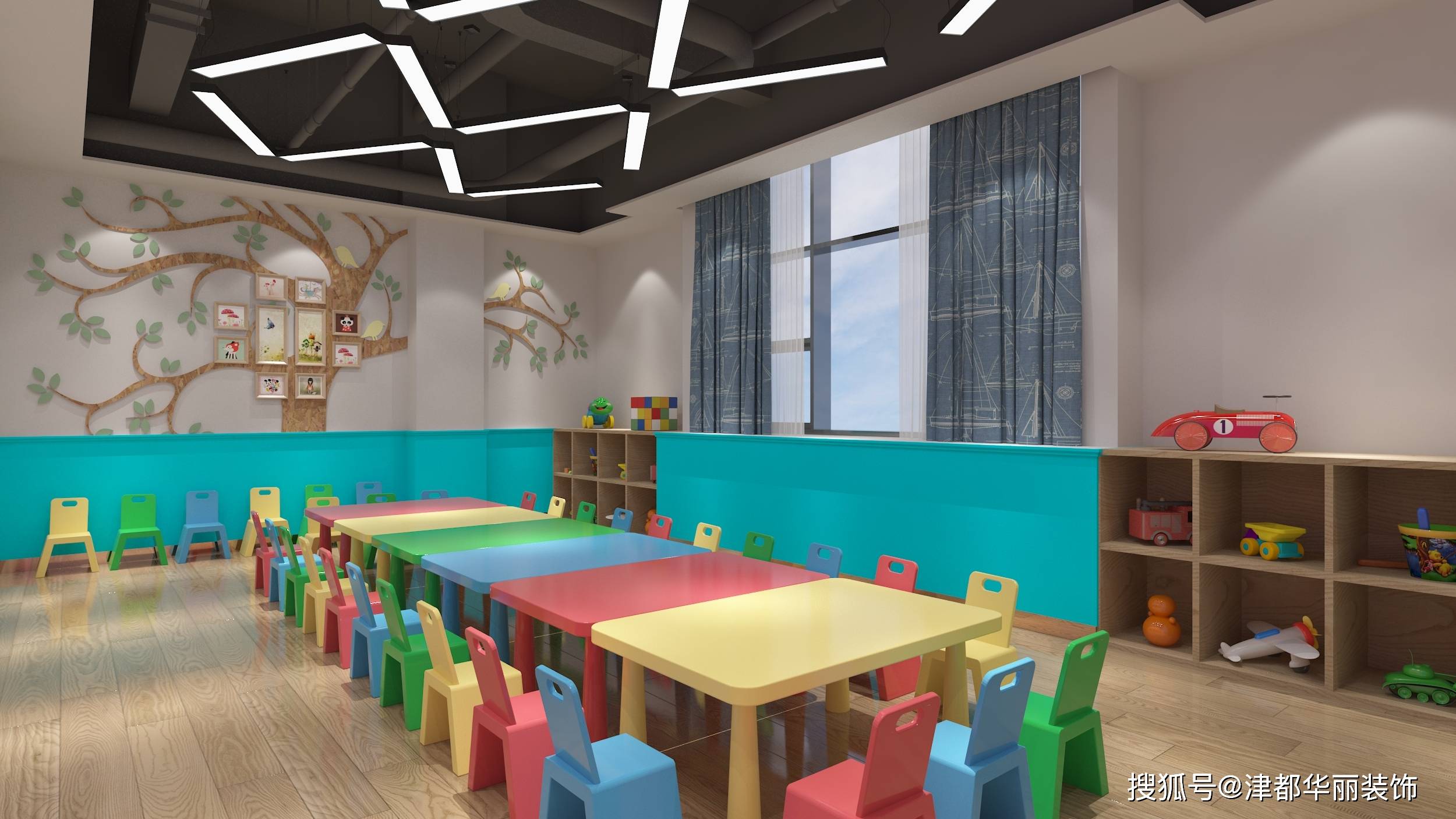 银川装修公司|津都华丽|银川卓越艺术培训学校装修设计方案鉴赏_教室
