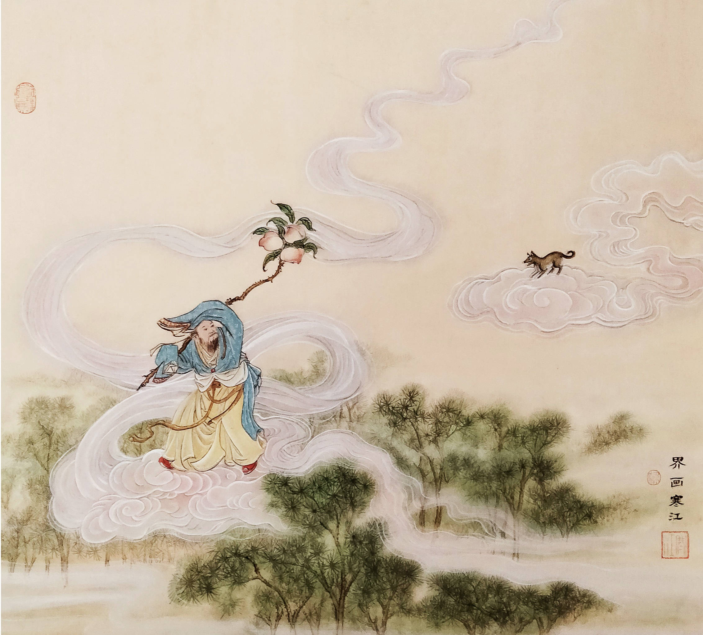 界画寒江---2023年画集(人物篇一)_仙桃_西王母_素描