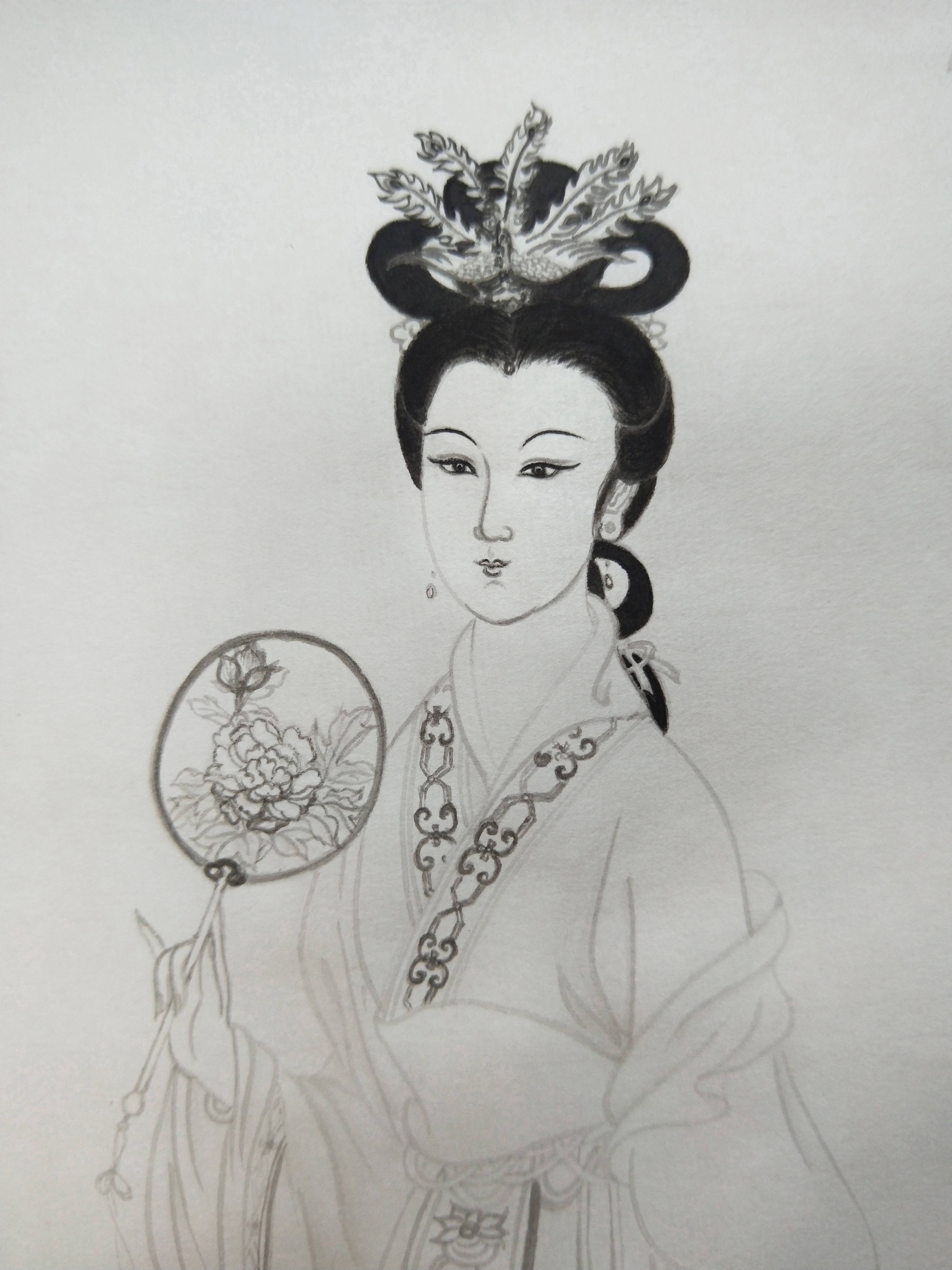 蕉下美人圖(黃麗燕國畫芭蕉仕女圖古典人物畫)_于田_世事_文章