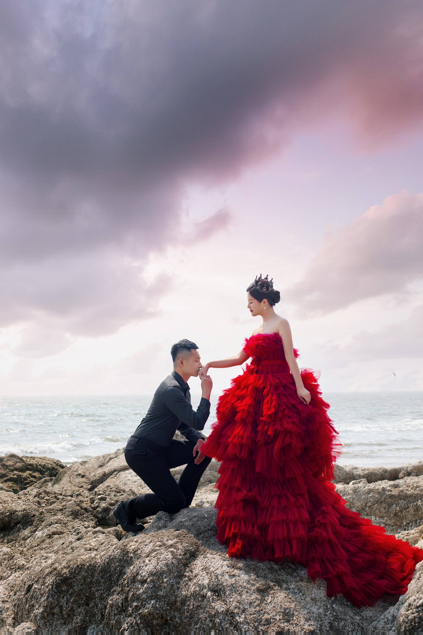 417海边礁石婚纱照客照分享